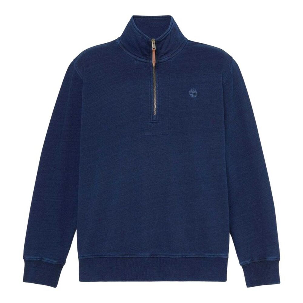 Timberland Mens Indi Quarter Zip Sweatshirt / Rinse Wash